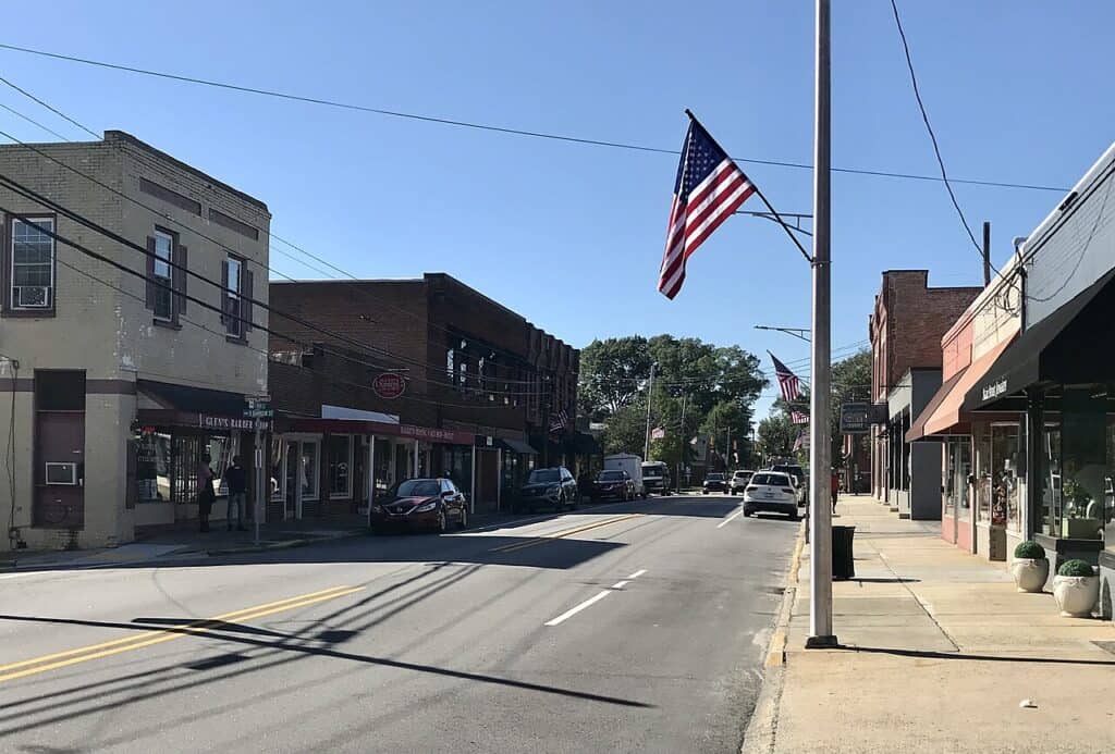 East Main Street in downtown Clayton, NC